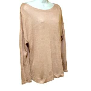 Adrienne Vittadini Blush Pure Linen Top. XL
